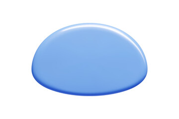Poster - Blue 3d callout banner in elliptical shape with rounded edges. Vector speech bubble displays luminous shading and polished surface for digital marketing, social media posts, interface elements.