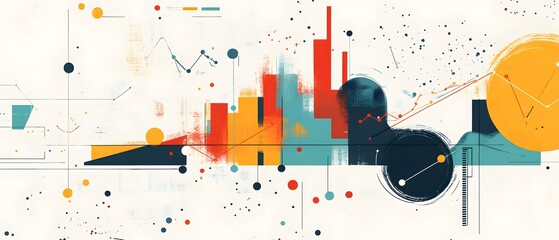 Poster - A modern, abstract design featuring vibrant colors and geometric shapes