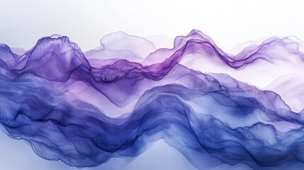 Poster - Layers of translucent purple and blue intertwine to create a mesmerizing visual experience, evoking feelings of calmness and serenity, while mimicking the elegance of flowing water