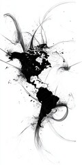 Poster - Explore the abstract silhouette of a global network that visually connects different regions. This modern artwork symbolizes unity and communication through its fluid design.