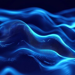 Poster - Abstract Digital Wave Background with IoT Patterns and Textures