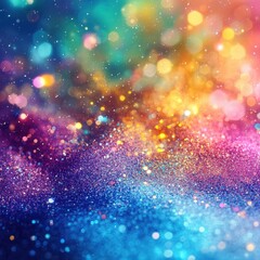 Poster - Vibrant Glittering Abstract Background with Bokeh Lights and Sparkling Texture for Festive Celebrations