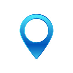 Poster - Blue map pointer icon for location services and navigation. suitable for digital maps and apps.
