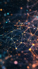 Poster - A colorful, abstract image of a starry sky with a lot of dots. The image is a representation of a network of connections, with each dot representing a point of contact