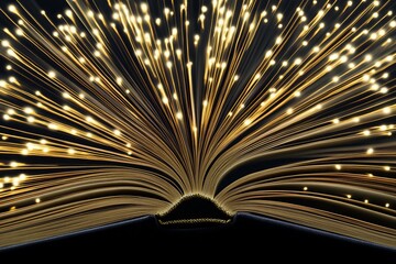 Poster - A book with a golden spine and a glowing light on the pages