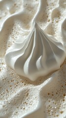 Poster - Creamy meringue peak on foamy surface close up food photography confectionery dessert sweet treat delicious texture baking
