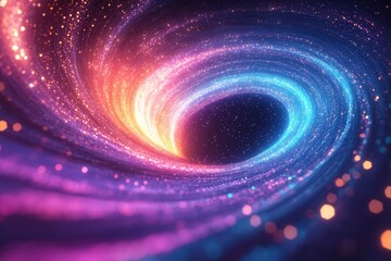 Poster - Mesmerizing cosmic vortex of swirling stardust and ethereal energy radiating vibrant hues in a captivating abstract space nebula