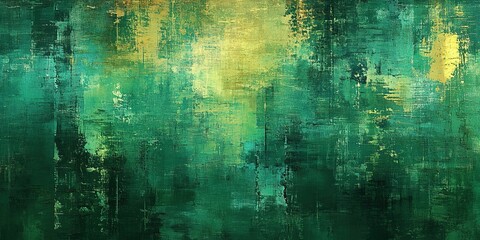 Poster - Colorful abstract texture with shades of green and gold creates a dynamic visual experience in a modern space