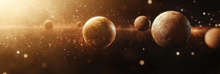 Leinwandbilder - Unique virtual worlds are connected by light beams in a cosmic arrangement illustrating the feeling of infinite possibilities