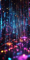 Poster - experience a captivating visual of vibrant light trails and glowing colors creating a mesmerizing at