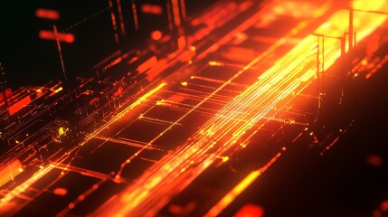 Poster - this abstract digital artwork showcases the intricate connections of a smart energy grid, highlighti
