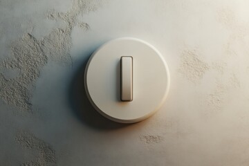 Poster - Large minimalist power button icon on a neutral background with space for text and balanced composition