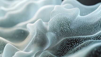 Poster - This abstract image showcases the conceptual visualization of data flow represented through fluid waves, creating a modern and artistic composition.