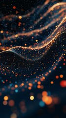 Wall Mural - a blurry image of a wave with many small dots of light. the image has a dreamy, ethereal quality to 