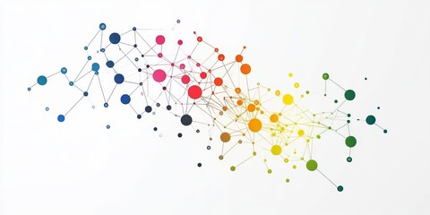 Poster - Vibrant network of colorful data streams creates a dynamic visual for data analysis. Perfect for tech, research, and information representation projects.