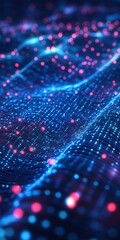 Poster - vibrant abstract data visualization featuring colorful light points against a dark background, showc