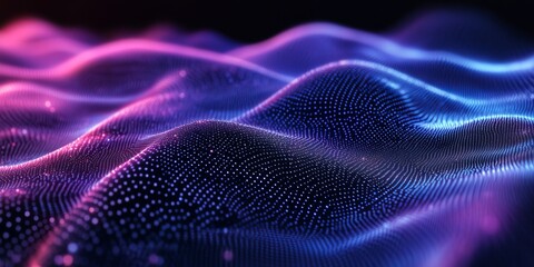 Poster - Explore an abstract digital noise background showcasing subtle IoT patterns. This vibrant visual features flowing waves of color, creating a modern and dynamic aesthetic.