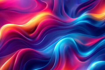 Poster - A colorful, abstract painting with a wave-like pattern