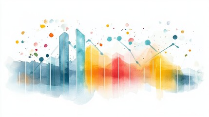 Poster - Innovative Business Data Visualization Art with Vibrant Colors and Graphs