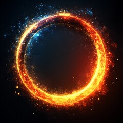 Poster - a glowing fiery ring of intense energy radiates in darkness