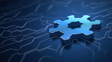 Poster - Detailed 3D Illustration of Cryptocurrency Transactions and Blockchain Concepts on a Blue Background