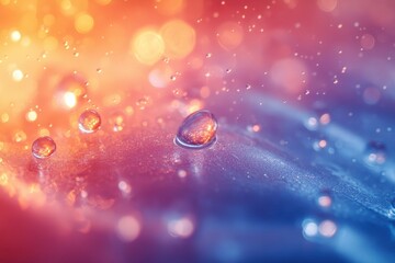 Poster - Vibrant droplets reflect light in a stunning blend of colors on a smooth surface during a creative art project