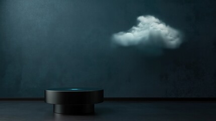 Poster - 3D Illustration of Encrypted Private Key with Digital Cloud Concept in Dark Room Environment