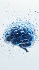 Poster - Futuristic Concept of a Brain with Digital Connections and Networks