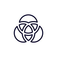 Poster - Interconnected shapes form a creative and simple design. the circles create a unique visual effect.