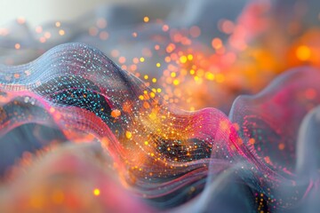 Wall Mural - a colorful, abstract image of a wave with a lot of sparkles