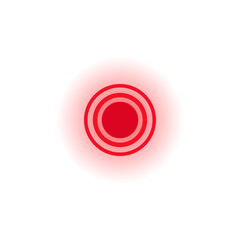 Poster - A red circular pattern with concentric rings creates a striking, minimalist geometric design.