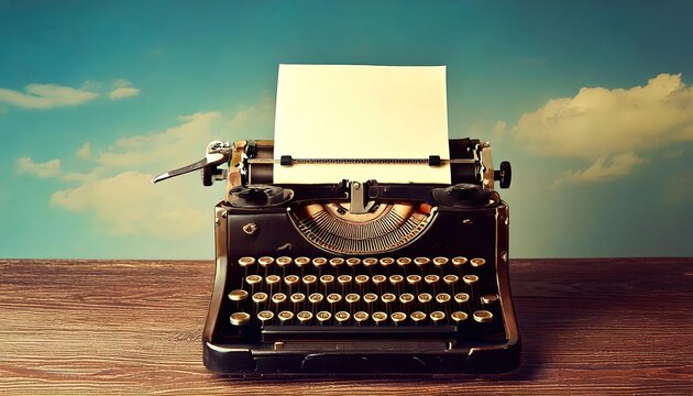 vintage typewriter. Marketing branding, business advertisement concept.