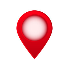 Poster - A red location pin with a white center, commonly used in maps for marking specific points.