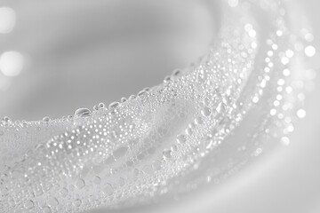 Poster - Close-up of water bubbles forming a delicate, curved pattern on a surface.