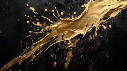 Poster - Golden paint bursts against a black backdrop, creating a striking contrast that captures the essence of fluid artistry. The dynamic motion evokes energy and inspiration, inviting admiration