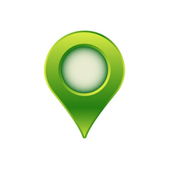Poster - The image shows a green location pin icon. it has a gradient color and a circular center.