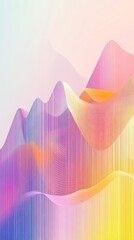 Poster - This digital abstract artwork features vibrant wave patterns in soft gradients, creating a flowing and dynamic composition, perfect for modern design projects.