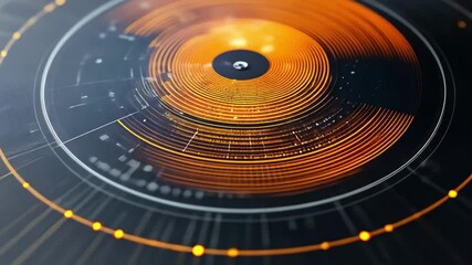 Fototapete - Processing of scientific data featuring a DNA strand in a circular pattern, Processing scientific data, DNA strand and circular interface