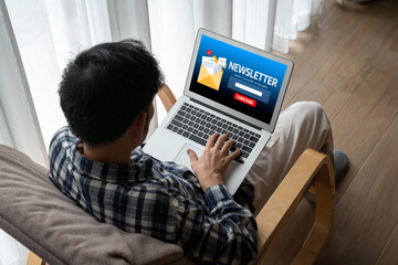 Poster - newsletter signup page on computer for customer to subscribe snugly newsletter update information to