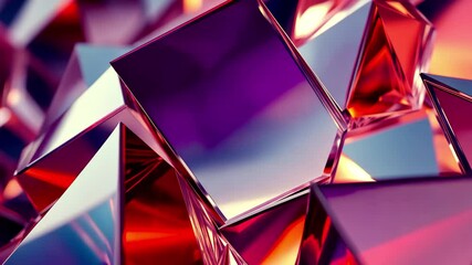 Poster - Abstract cubic background featuring vibrant colors and reflective surfaces in a digital art design, 4K abstract ing cubic background CG