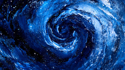 Wall Mural - a mesmerizing display of swirling blue particles creates a cosmic vortex in deep space. celestial - 