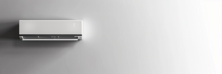 Poster - Clean background showcasing a wall mounted air conditioner ideal for installation guides and promotional materials