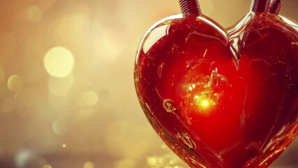 Poster - Abstract heart movement illuminated by vibrant light patterns in a mysterious setting, heart movement with abstract light background