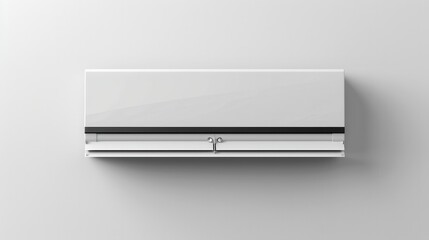 Poster - Clean and modern air conditioner mounted on a white wall, perfect for installation guides and promotional materials related to HVAC systems