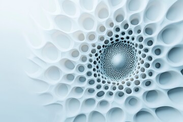 Poster - this image features an intricate abstract pattern with soft blue tones, creating a calming visual im