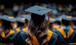 © taraskobryn - commencement university graduates congratulated ceremony graduation congratulation education concept success hats backside people crowd college student group