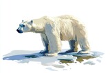 Realistic Illustration of a Polar Bear on White Background
