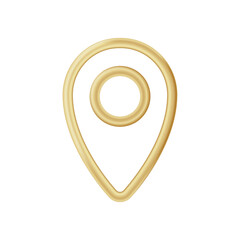 Poster - Golden map pin icon with a sleek and smooth finish, perfect for digital applications and design.