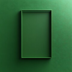 Poster - a dark green rectangular frame appears on a textured wall surface
