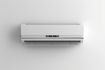Aufkleber - Clean and simple air conditioner mounted on a white wall ideal for installation guides and promotional materials